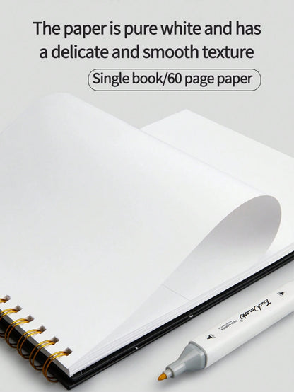 1pc A4 Marker Paper Sketchbook For Hand-Drawn Manga, Drawing, Sketching, Art Students, Marker Painting, Doodle, Blank Drawing Paper Set