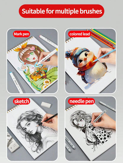 1pc A4 Marker Paper Sketchbook For Hand-Drawn Manga, Drawing, Sketching, Art Students, Marker Painting, Doodle, Blank Drawing Paper Set