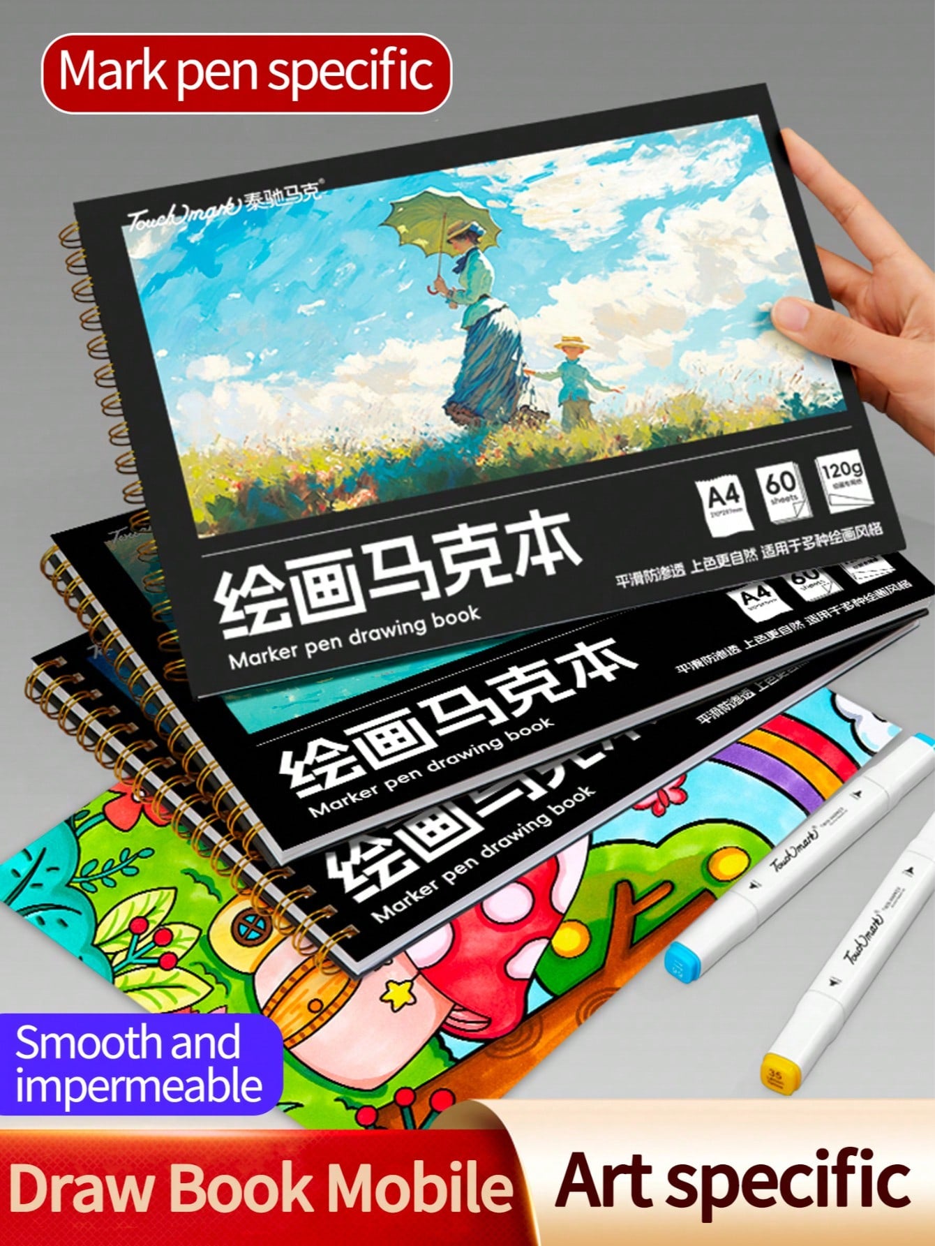 1pc A4 Marker Paper Sketchbook For Hand-Drawn Manga, Drawing, Sketching, Art Students, Marker Painting, Doodle, Blank Drawing Paper Set