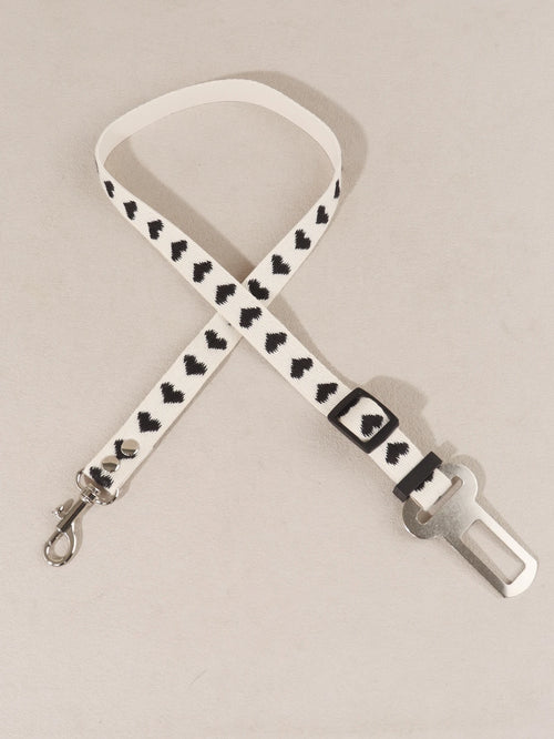 1pc Adjustable Pet Car Seat Belt With Heart Pattern, Suitable For Small Dogs And Cats For Driving