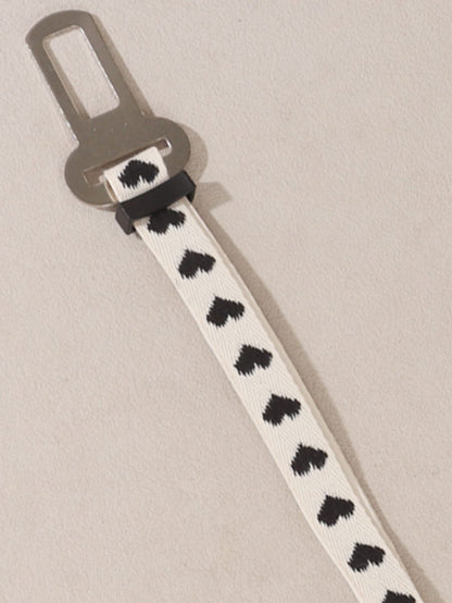 1pc Adjustable Pet Car Seat Belt With Heart Pattern, Suitable For Small Dogs And Cats For Driving