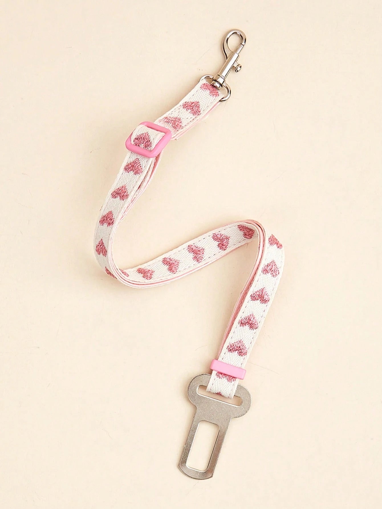 1pc Adjustable Pet Car Seat Belt With Heart Pattern, Suitable For Small Dogs And Cats For Driving