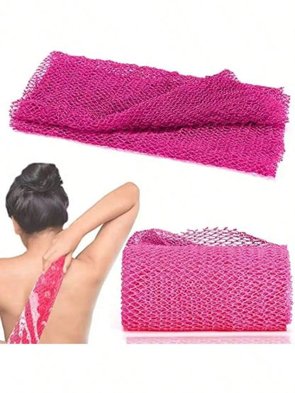 1pc African Mesh Bath Sponge, Unisex Durable Exfoliating Bath Sponge, Stretchable Up To 66 Inches, For Body Scrubbing, Makes Skin Smooth