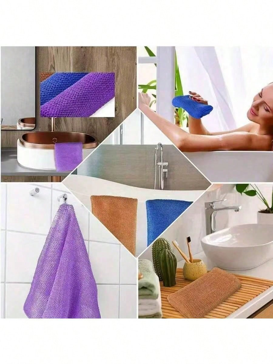 1pc African Mesh Bath Sponge, Unisex Durable Exfoliating Bath Sponge, Stretchable Up To 66 Inches, For Body Scrubbing, Makes Skin Smooth