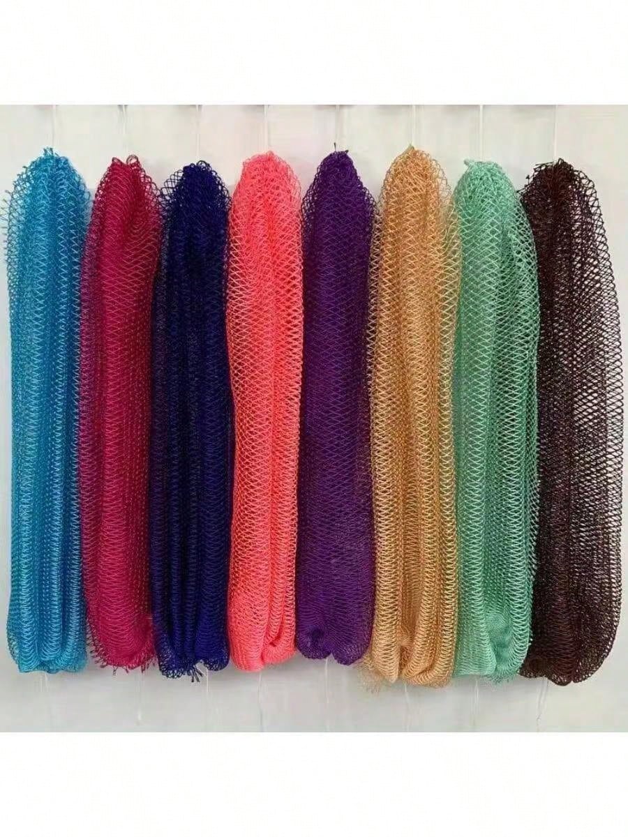 1pc African Mesh Bath Sponge, Unisex Durable Exfoliating Bath Sponge, Stretchable Up To 66 Inches, For Body Scrubbing, Makes Skin Smooth