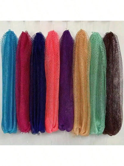 1pc African Mesh Bath Sponge, Unisex Durable Exfoliating Bath Sponge, Stretchable Up To 66 Inches, For Body Scrubbing, Makes Skin Smooth