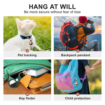 1pc AirTag Protective Case, PU Leather Material, Compatible With Apple AirTag, AirTag Keychain, AirTag Protective Cover, Suitable For Backpack, Keys, Handbag, Pet And Luggage.