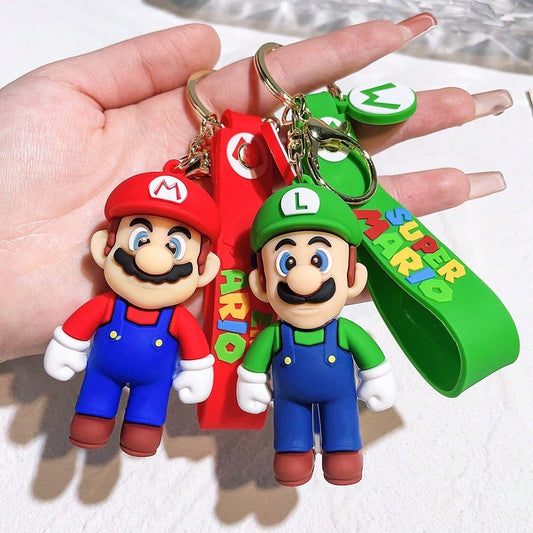1pc Anime Figure Image Keychain Pendant Cartoon Superbros Princess Key Chain Backpack Bag Car Keyring Prop Gift,The Perfect Holiday Gift For Family And Friends, Kawaii