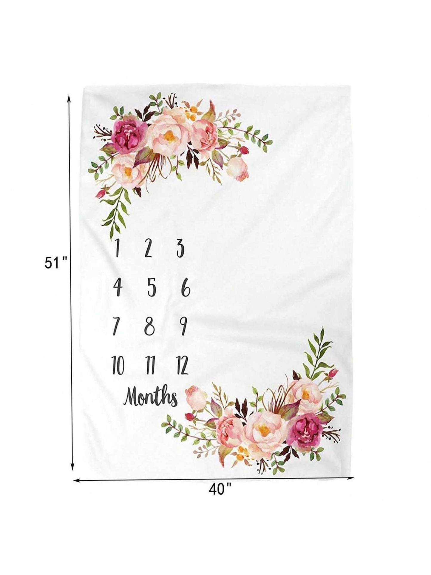 1pc Baby Milestone Blanket, Creative Month Growth Photography Background Blanket, Multi-Functional Baby Blanket, Baby Shower Gift Baby Shower Family Decorations Gifts Baby Shower Easter Gift Things Fo