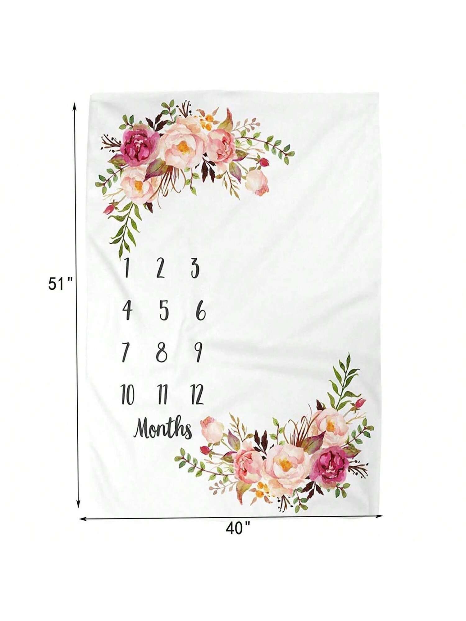 1pc Baby Milestone Blanket, Creative Month Growth Photography Background Blanket, Multi-Functional Baby Blanket, Baby Shower Gift Baby Shower Family Decorations Gifts Baby Shower Easter Gift Things Fo