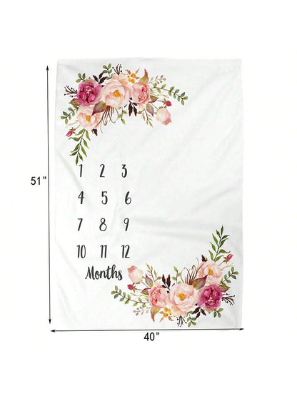 1pc Baby Milestone Blanket, Creative Month Growth Photography Background Blanket, Multi-Functional Baby Blanket, Baby Shower Gift Baby Shower Family Decorations Gifts Baby Shower Easter Gift Things Fo