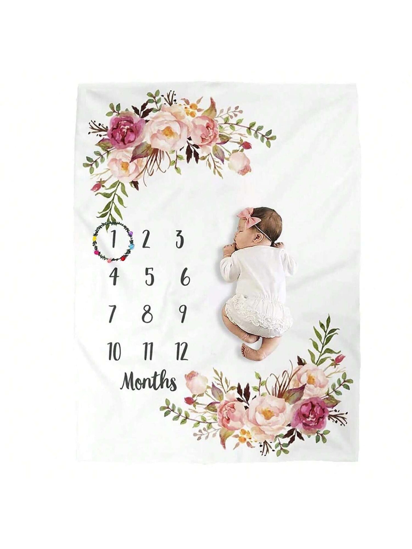 1pc Baby Milestone Blanket, Creative Month Growth Photography Background Blanket, Multi-Functional Baby Blanket, Baby Shower Gift Baby Shower Family Decorations Gifts Baby Shower Easter Gift Things Fo