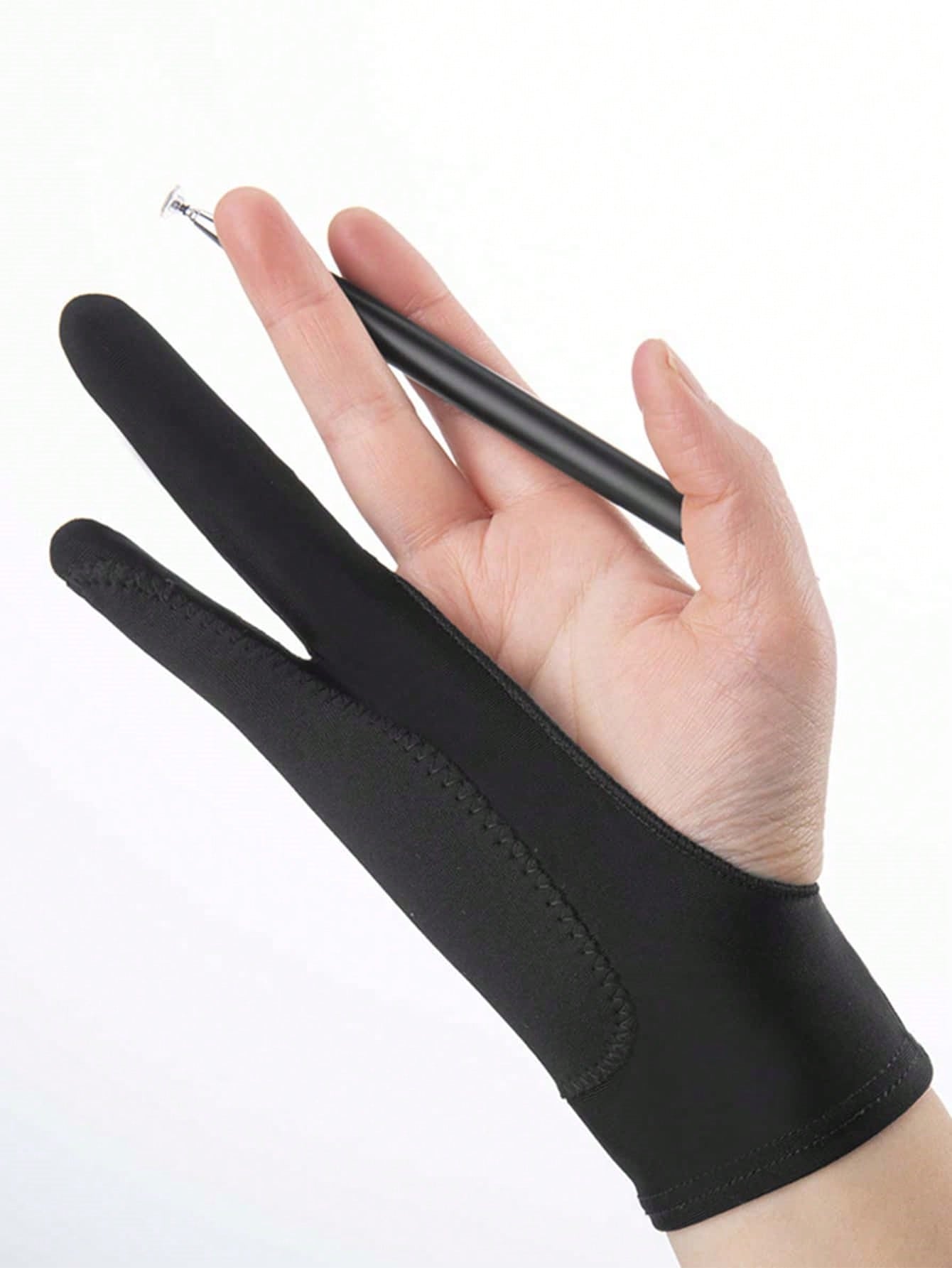1Pc Black 3-Layer Painting Gloves, Spray Paint Fingerless Gloves, Art Tool DIY Gloves, Suitable For Art Creation Teaching, Artists, Students, Painting, Sketching Gloves, 4 Styles And Sizes, Suitable F
