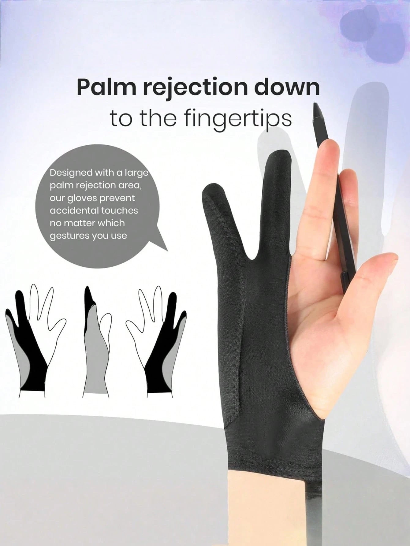 1Pc Black 3-Layer Painting Gloves, Spray Paint Fingerless Gloves, Art Tool DIY Gloves, Suitable For Art Creation Teaching, Artists, Students, Painting, Sketching Gloves, 4 Styles And Sizes, Suitable F