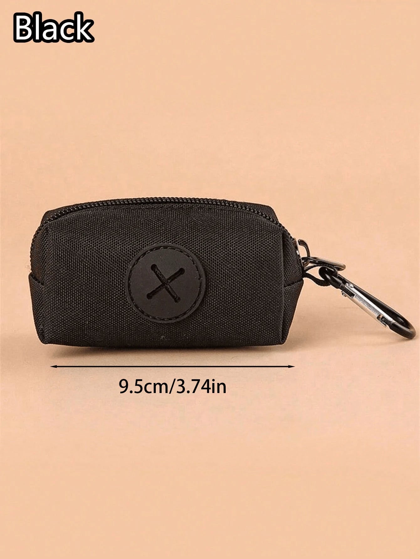 1Pc Black Dog Poop Bag Dispenser With Keychain, Portable Outdoor Pet Waste Bag Holder, Lightweight Dog Poop Pouch Carrier For Walking Hiking Travel
