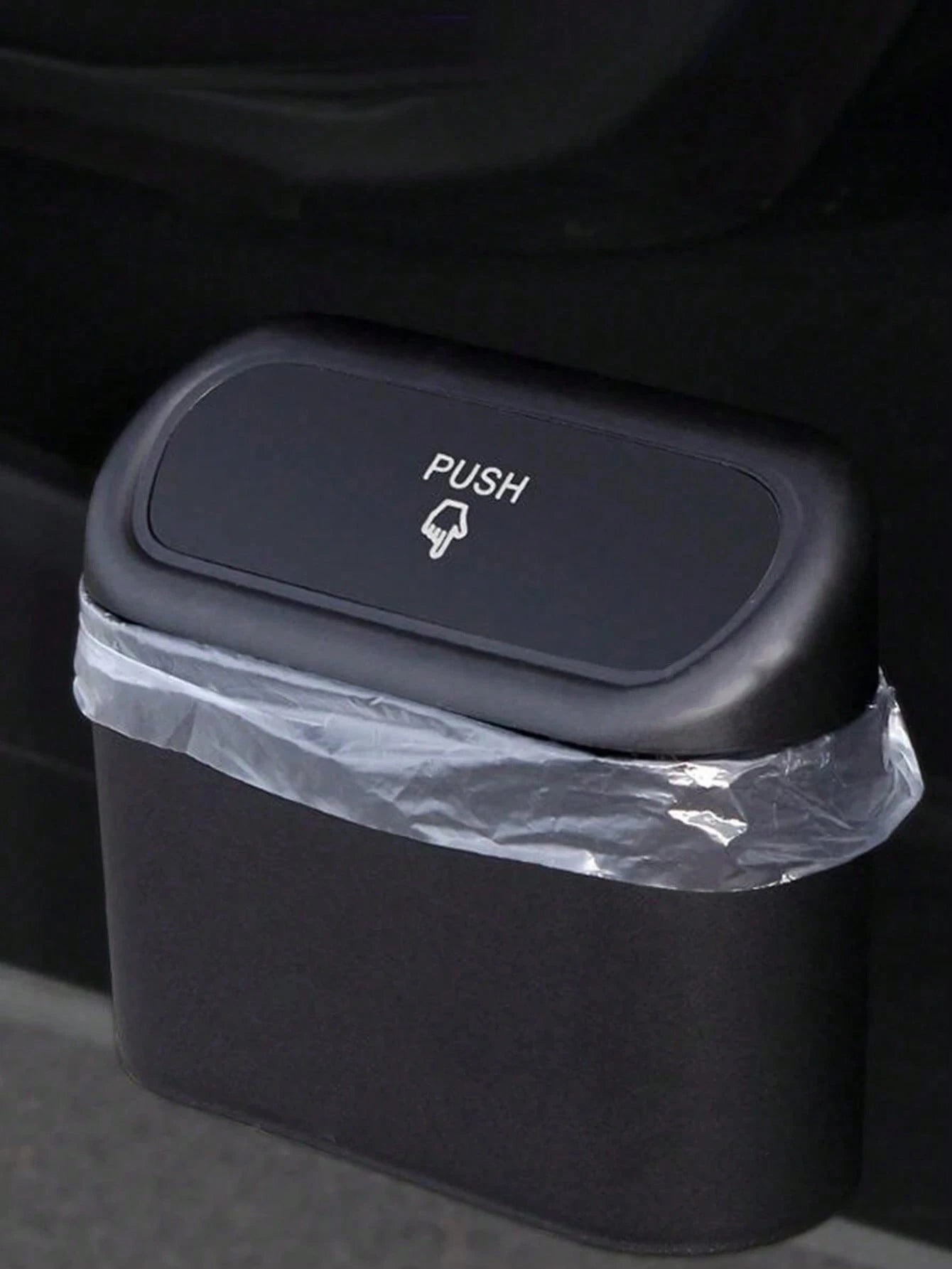 1pc Black Mini Creative Car Trash Can
