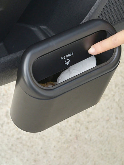 1pc Black Mini Creative Car Trash Can