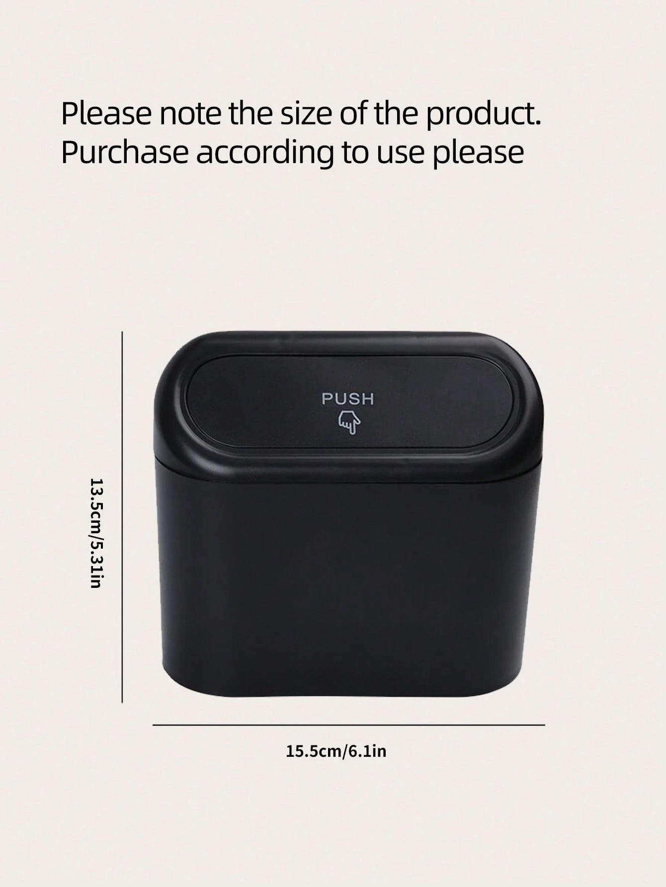 1pc Black Mini Creative Car Trash Can