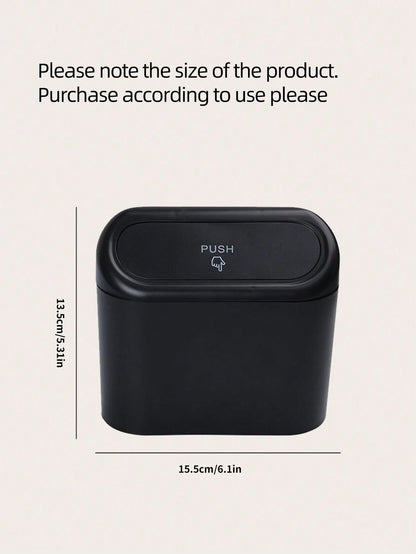 1pc Black Mini Creative Car Trash Can
