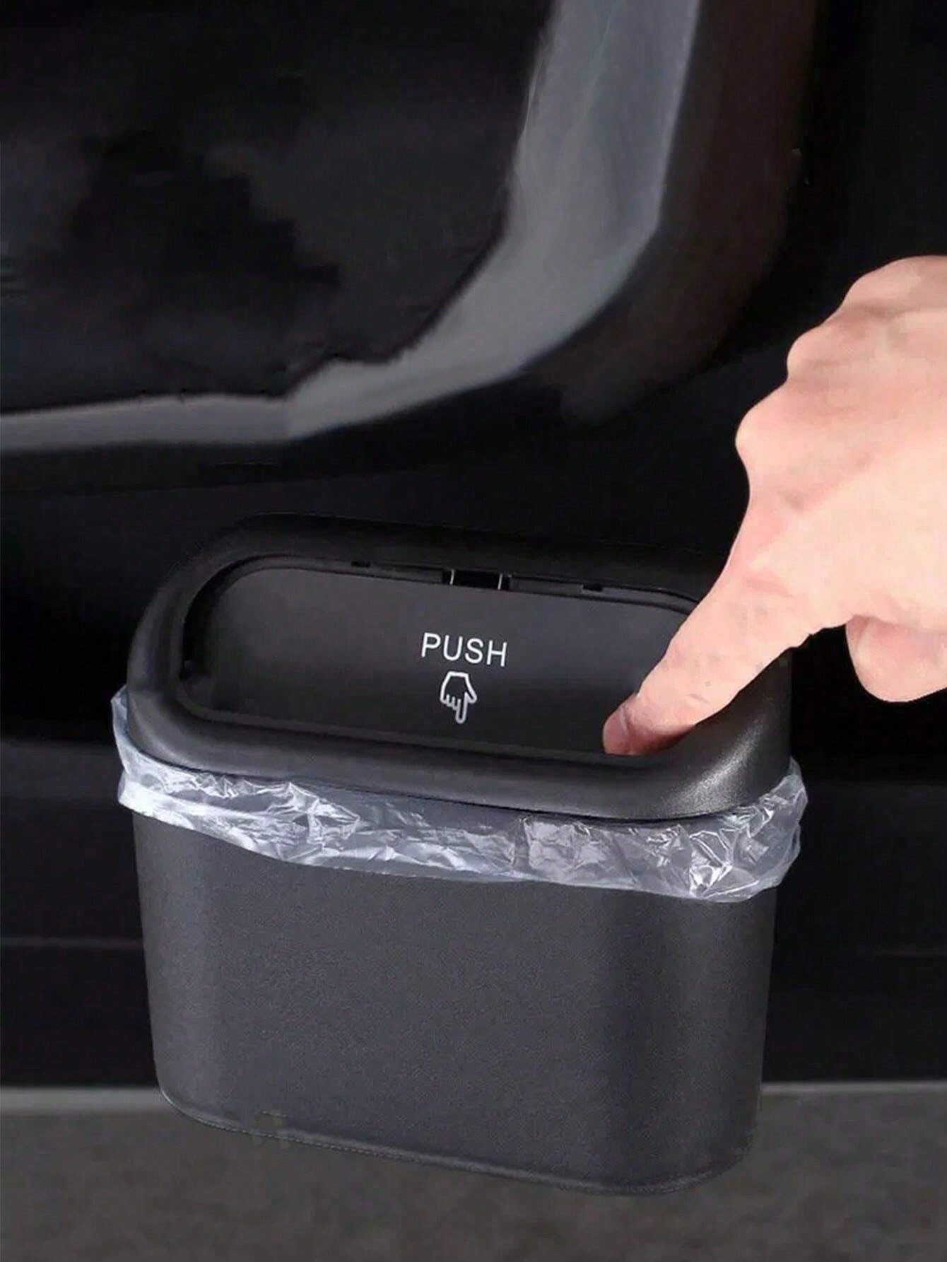 1pc Black Mini Creative Car Trash Can