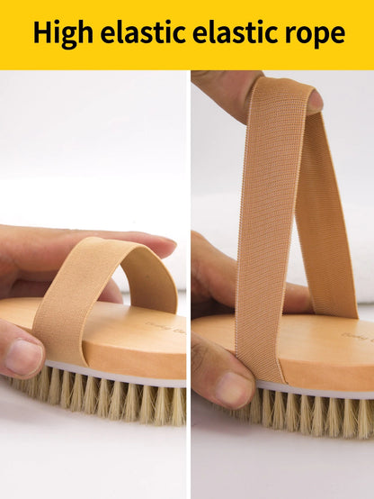 1pc Body Exfoliating Bath Brush With Elastic Strap, Soft Bath Body Massage Scrubber For Shower,Bag,Organizer,Storage,Hair Clips