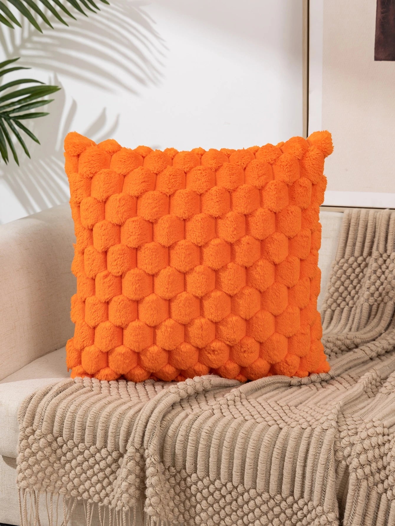 1pc Bohemian Style Square Cushion Cover With Turtle Pattern, Made Of Plush, Suitable For Both Indoor And Outdoor Use In All Seasons, Perfect For Living Room And Bedroom.