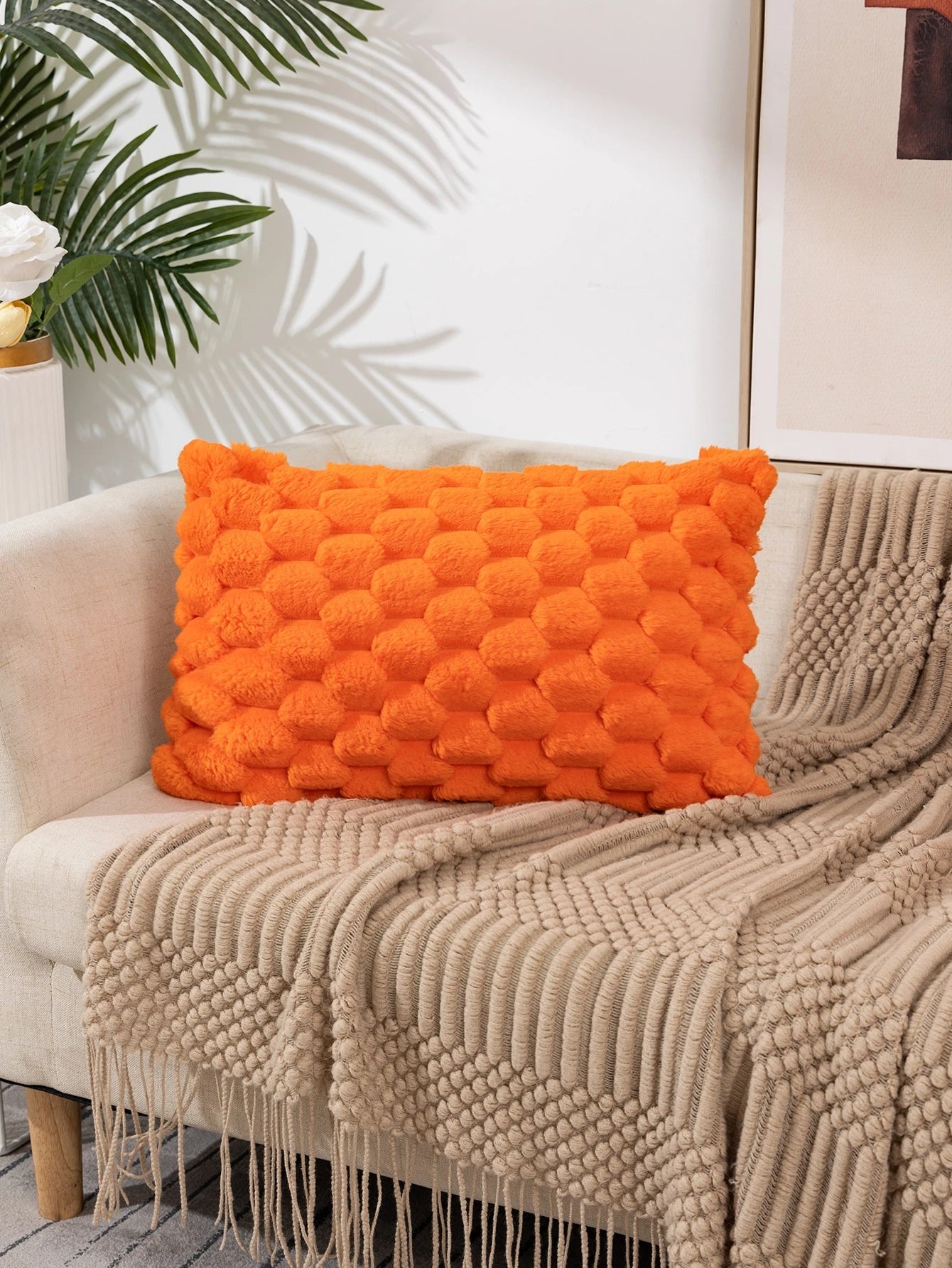 1pc Bohemian Style Square Cushion Cover With Turtle Pattern, Made Of Plush, Suitable For Both Indoor And Outdoor Use In All Seasons, Perfect For Living Room And Bedroom.