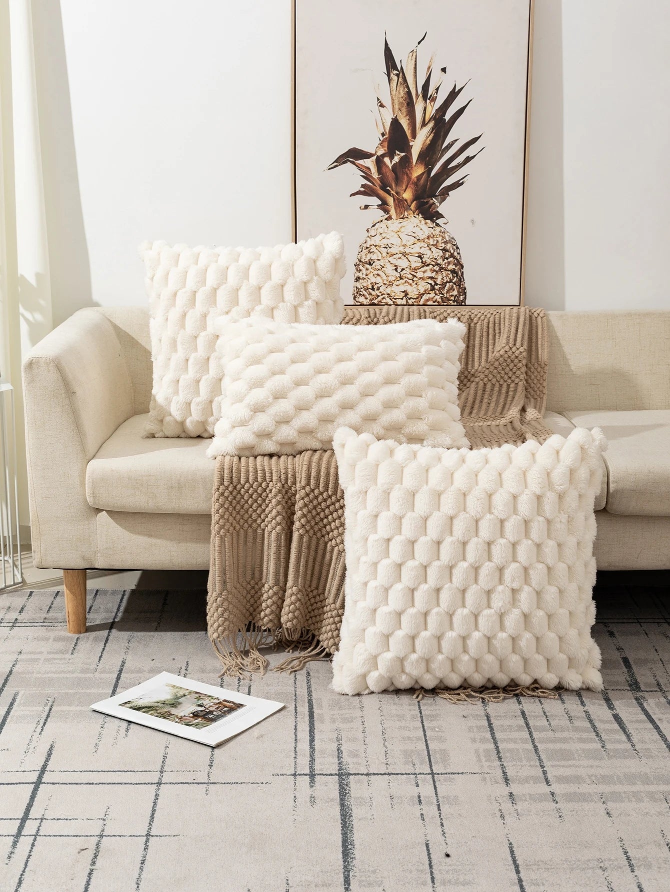 1pc Bohemian Style Square Cushion Cover With Turtle Pattern, Made Of Plush, Suitable For Both Indoor And Outdoor Use In All Seasons, Perfect For Living Room And Bedroom.