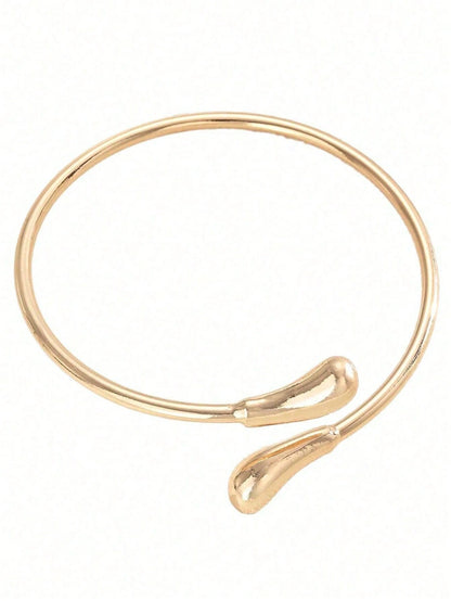 1pc Bohemian Vacation Lava Open Teardrop Cuff Bracelet, Suitable For All Seasons, Halloween, Party, Gift, Daily Wear