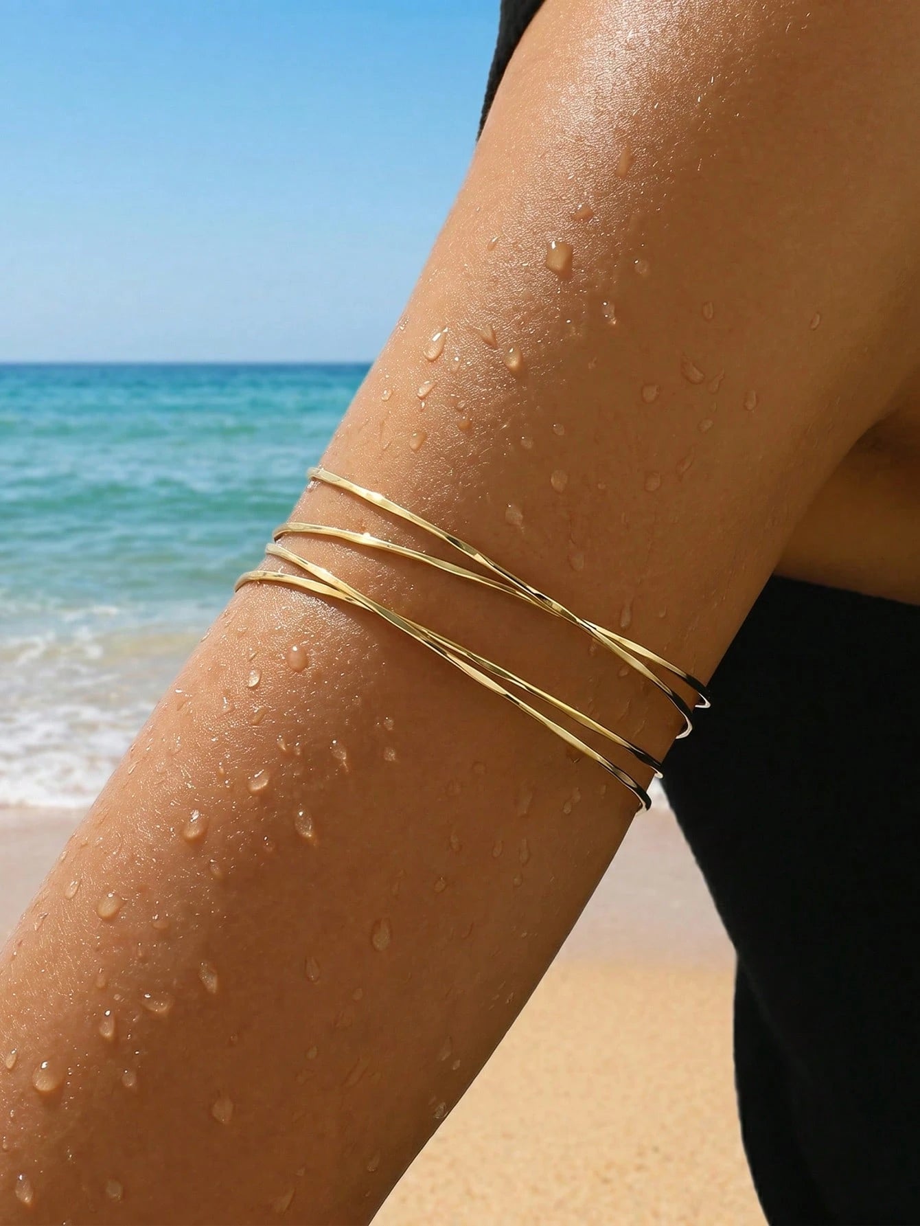 1pc Bohemian Vacation Lava Open Teardrop Cuff Bracelet, Suitable For All Seasons, Halloween, Party, Gift, Daily Wear