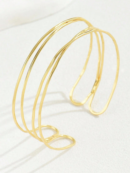 1pc Bohemian Vacation Lava Open Teardrop Cuff Bracelet, Suitable For All Seasons, Halloween, Party, Gift, Daily Wear