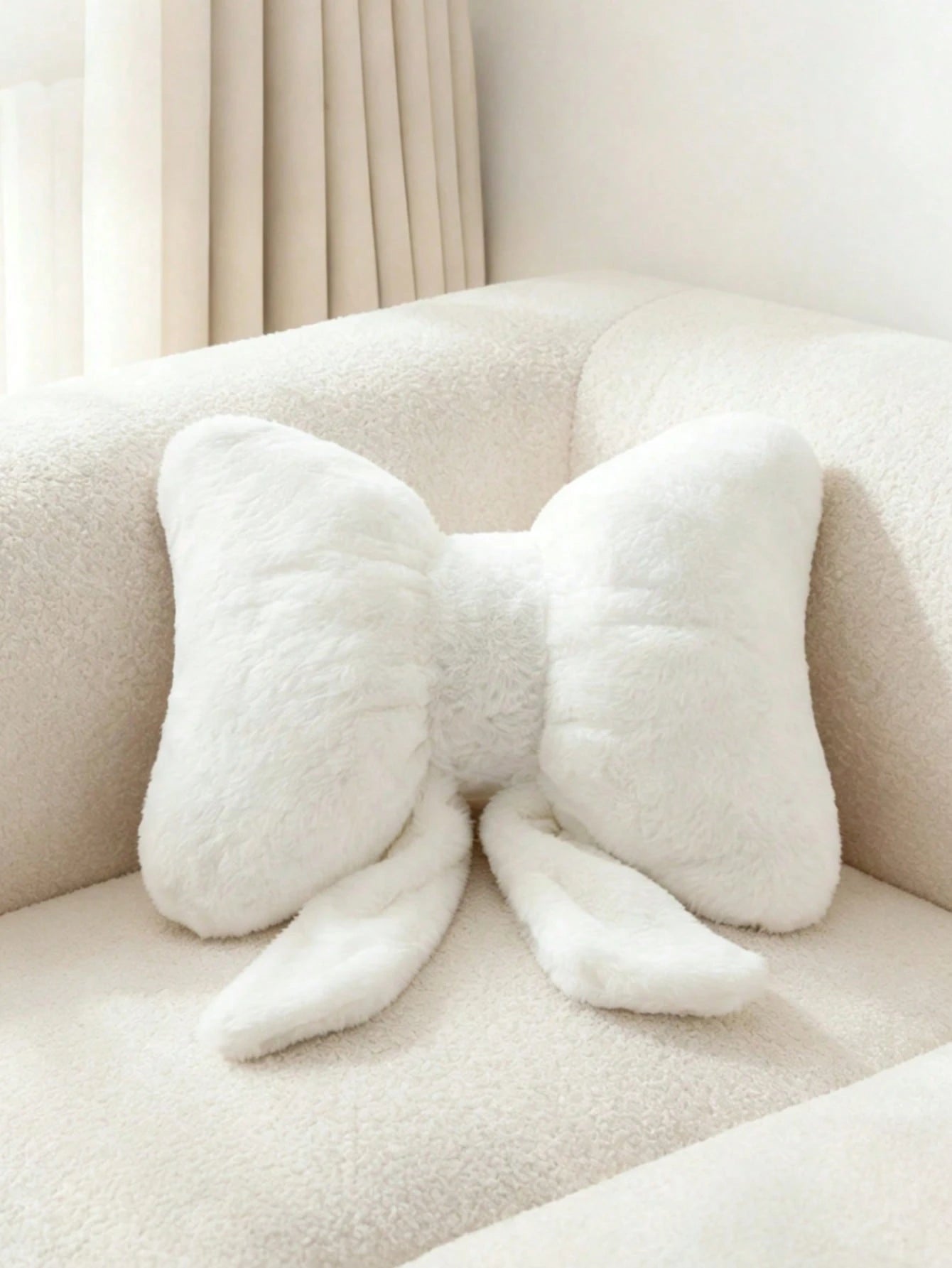 1pc Bowknot Decorative Cute Throw Pillow, Soft Plush Cushion For Bed Sofa Home Decor, Suitable For Sofa Bedroom Living Room, Indoor Decoration, Pillowcase, Wedding, Bedroom Decor, Valentine's Day, Tha