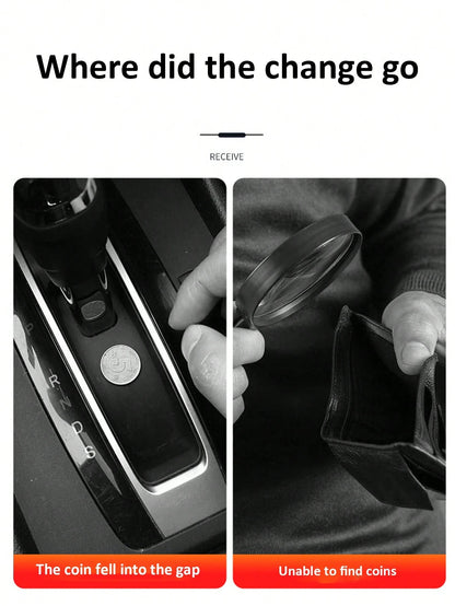 1pc Car Coin Storage Box, Folding Storage Box For Car, Mini Coin Box, Creative Finishing Box Savings Can, Car Storage Accessories
