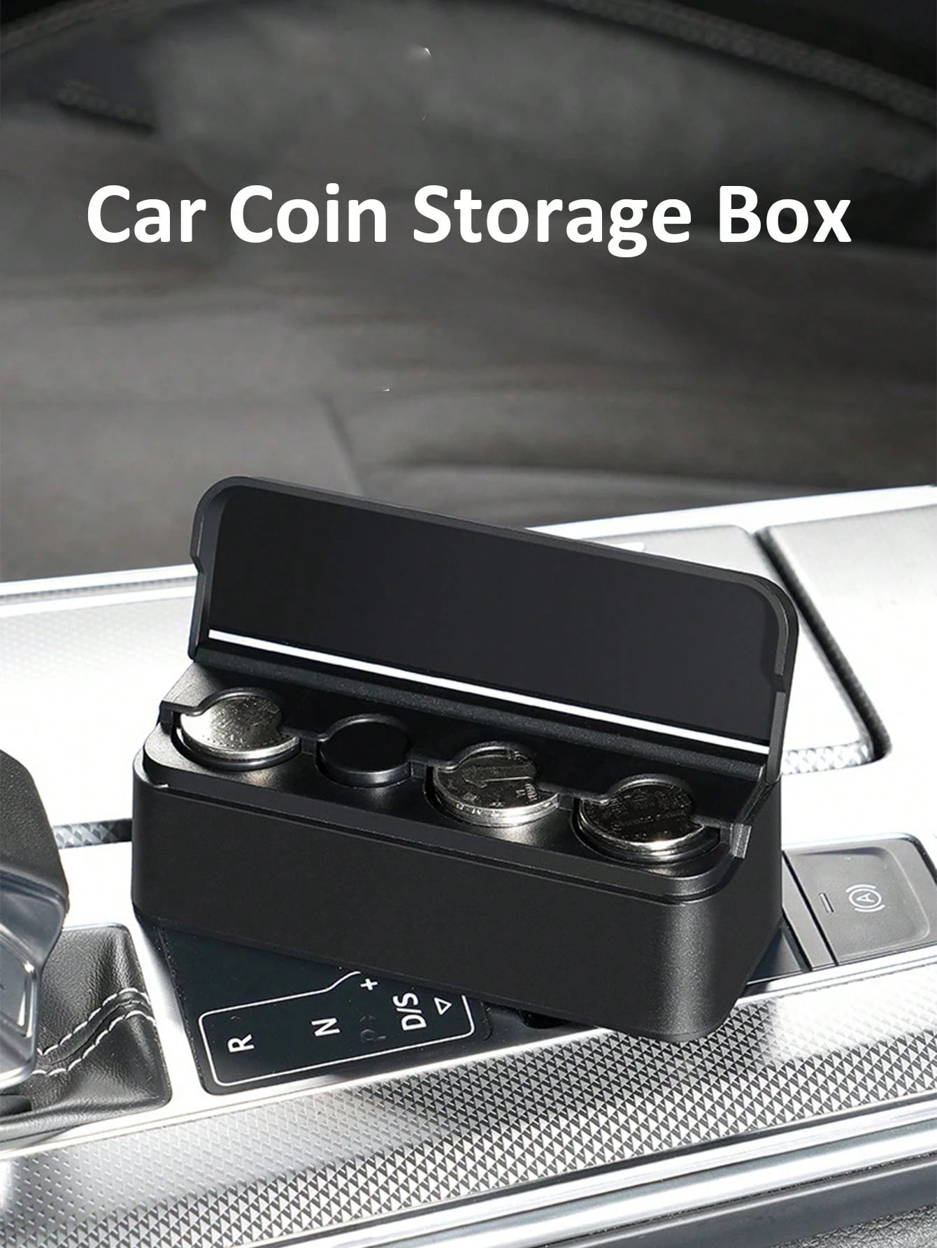 1pc Car Coin Storage Box, Folding Storage Box For Car, Mini Coin Box, Creative Finishing Box Savings Can, Car Storage Accessories