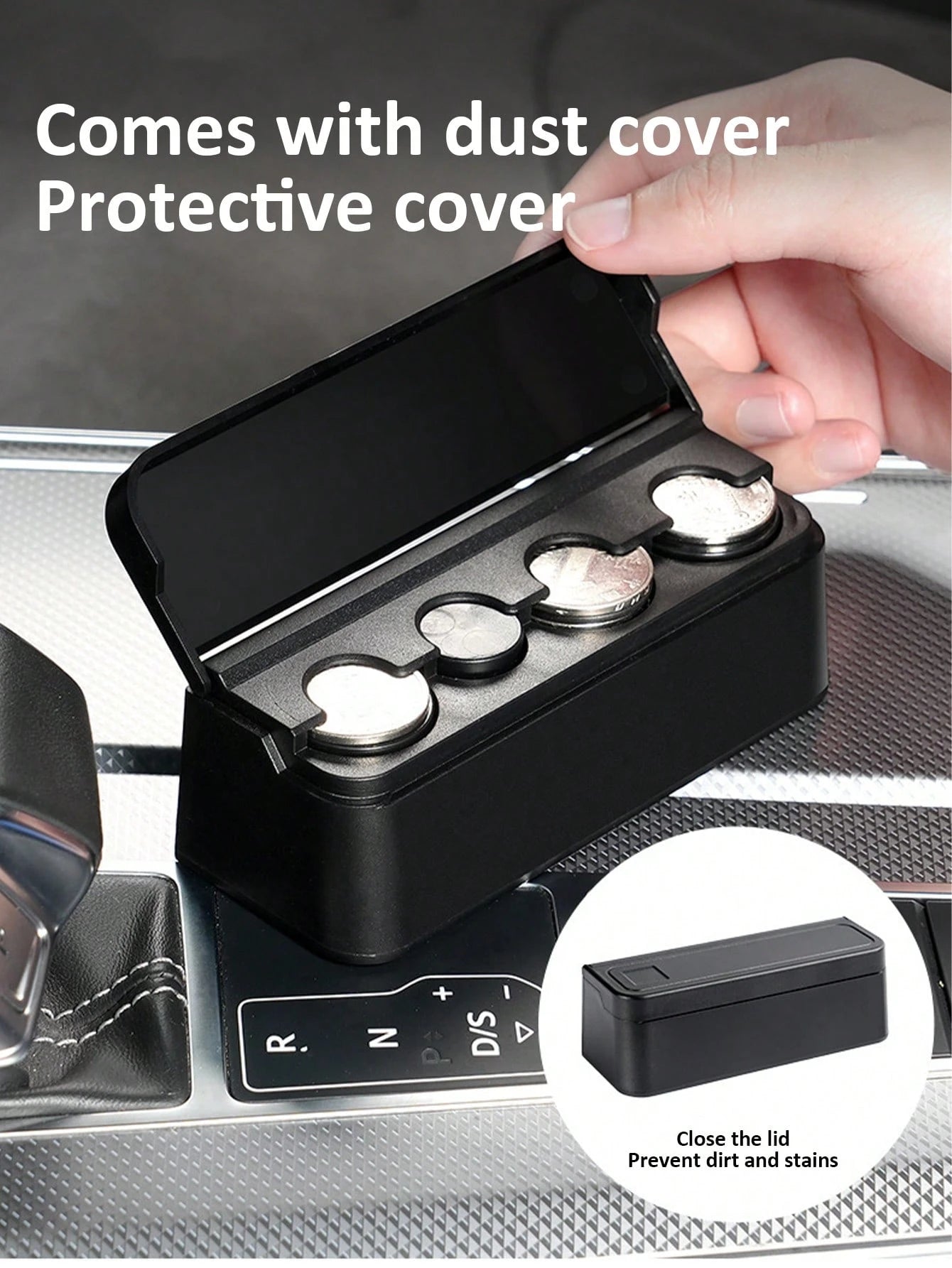 1pc Car Coin Storage Box, Folding Storage Box For Car, Mini Coin Box, Creative Finishing Box Savings Can, Car Storage Accessories