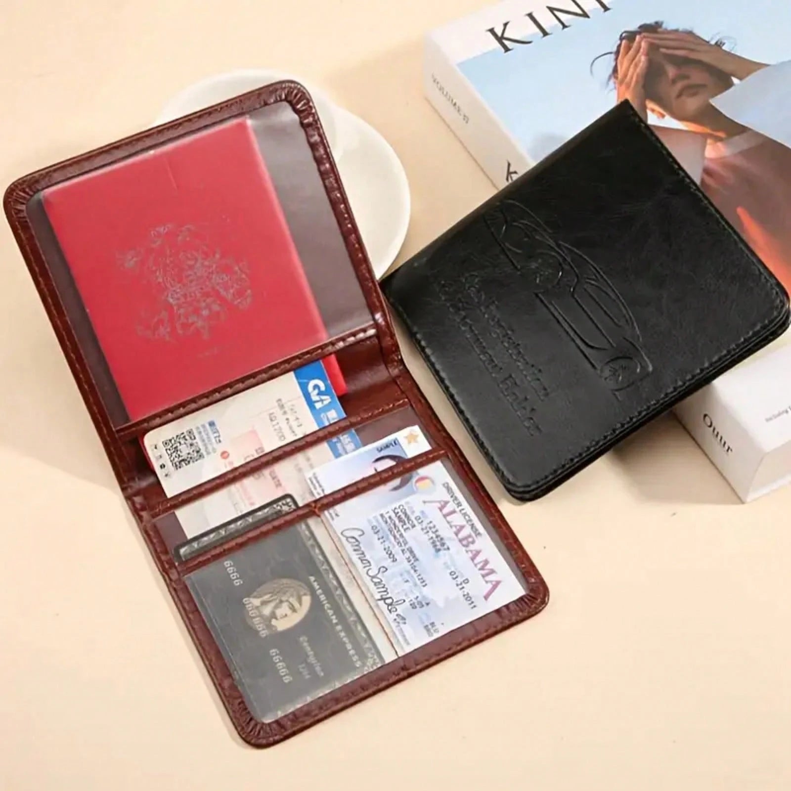1pc Car Driver'S License Holder, Portable Multifunctional Document Pouch, Coin Purse, Card Holder, Unisex 11K+ Sold Sourced From Chisheng Home Furnishing Bouti