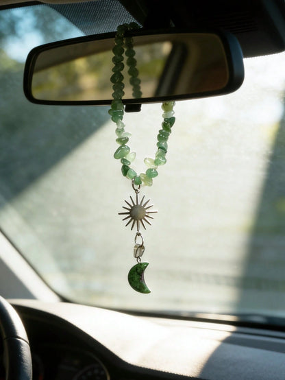 1pc Car Interior Stone Pendant, Rearview Mirror Hanging Decor, Car Interior Pendant