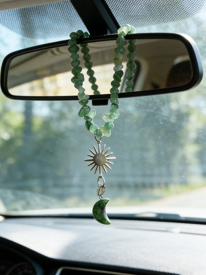 1pc Car Interior Stone Pendant, Rearview Mirror Hanging Decor, Car Interior Pendant