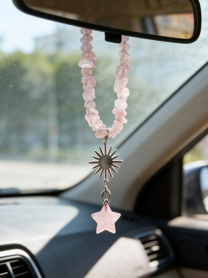 1pc Car Interior Stone Pendant, Rearview Mirror Hanging Decor, Car Interior Pendant
