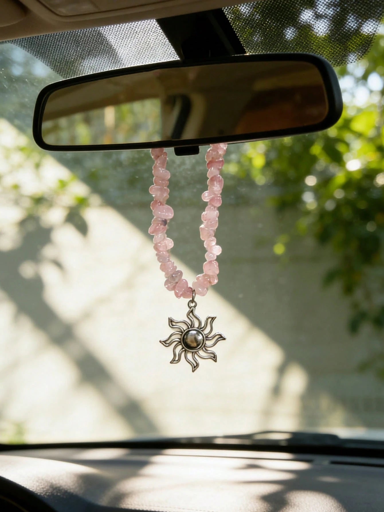 1pc Car Interior Stone Pendant, Rearview Mirror Hanging Decor, Car Interior Pendant