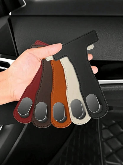 1pc Car Passenger Seat Glove Box Hook- High Strength PU Leather Storage Bag With Adjustable Strap And Safety Buckle, Hidden Adhesive Installation, Universal Fit For Sedan, SUV And Truck- Convenient