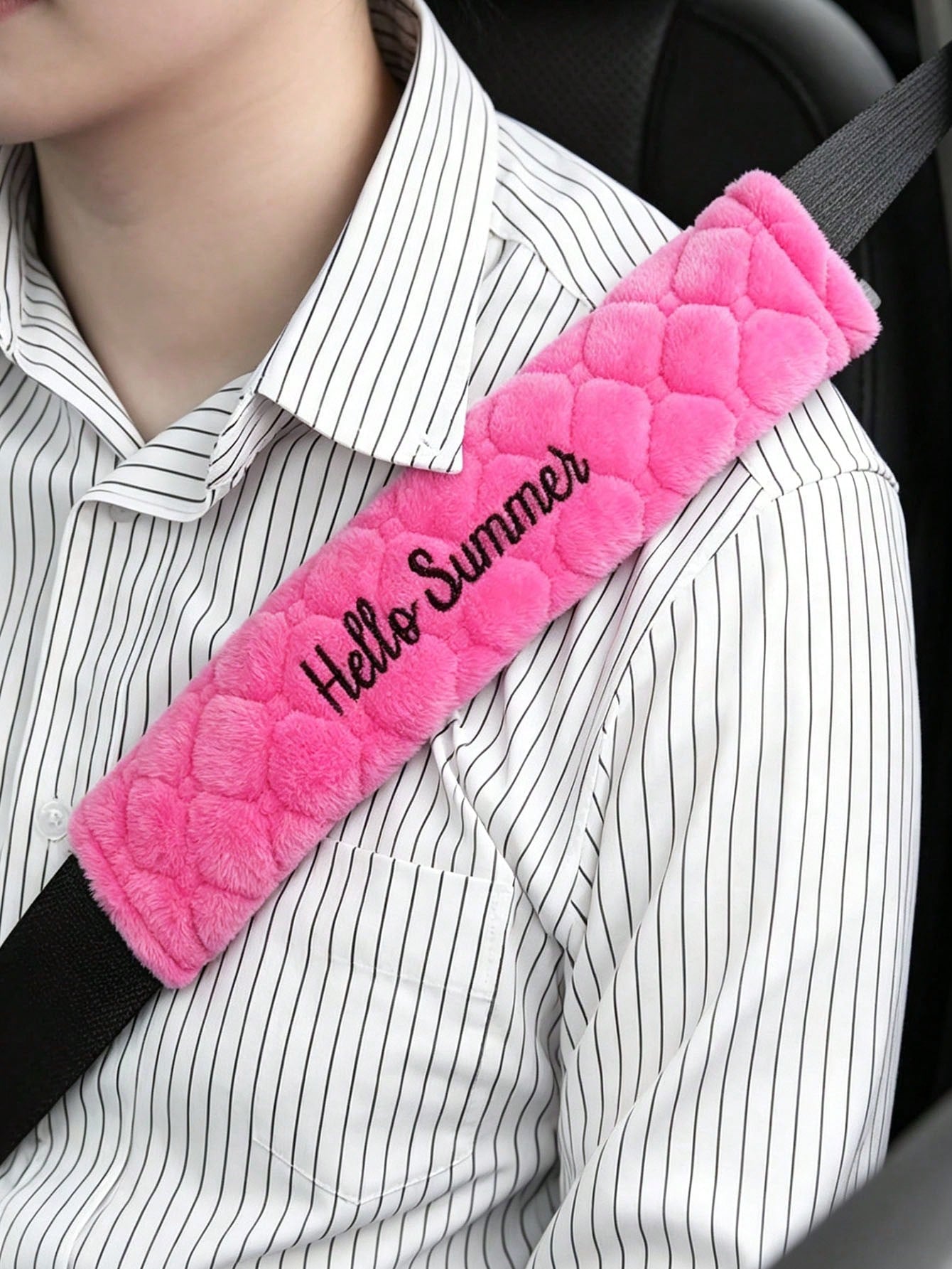 1pc Car Seat Belt Shoulder Pad, Customizable With Your Personalized Name Text- Comfortable Shoulder Protection, Relieves Shoulder Tightness And Pressure. Suitable For Comfortable Driving, Handbags, C