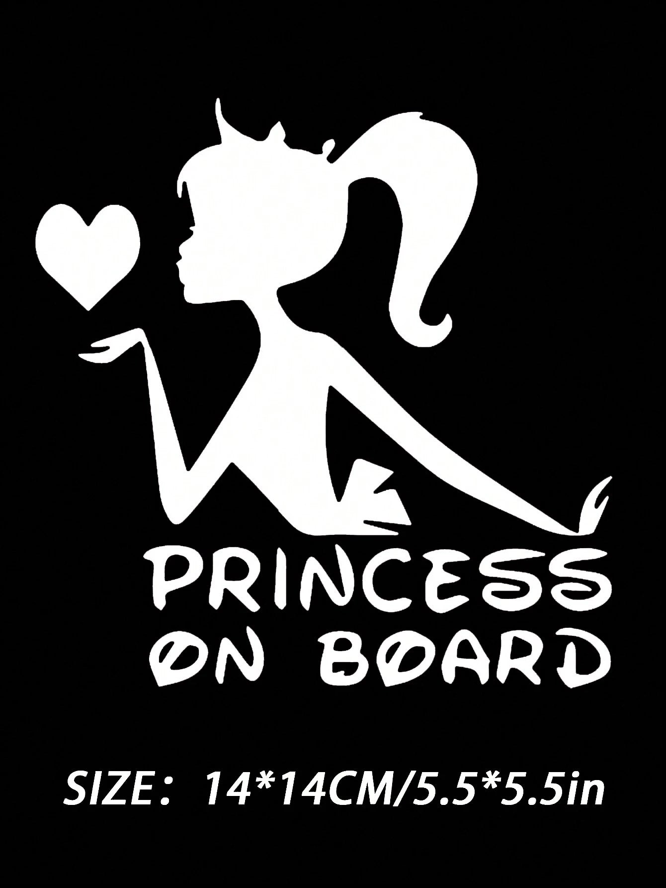 1pc Car Sticker With Princess Onboard Design For Girls