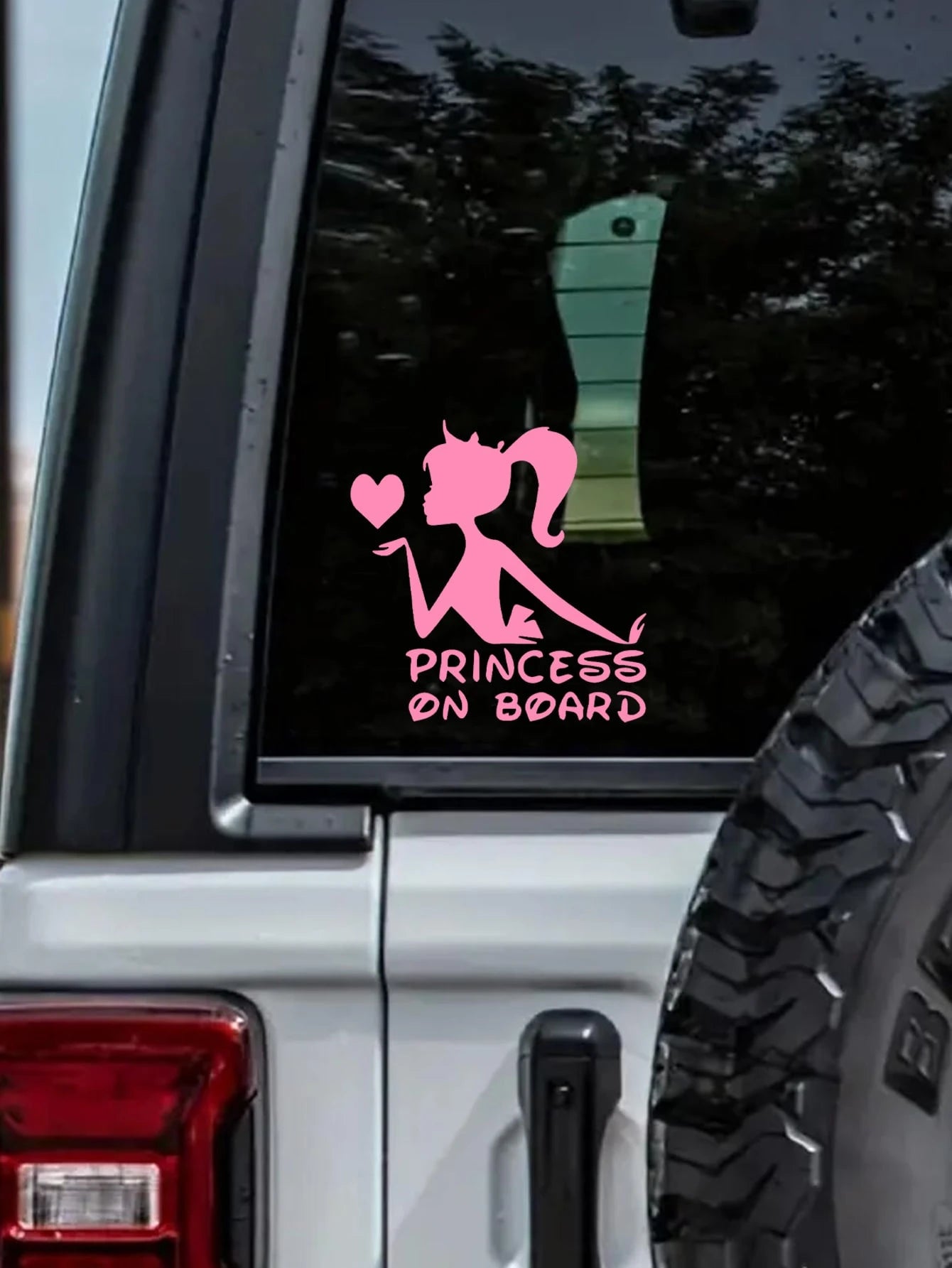 1pc Car Sticker With Princess Onboard Design For Girls