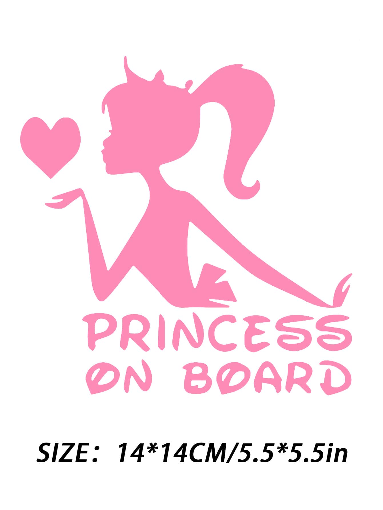 1pc Car Sticker With Princess Onboard Design For Girls
