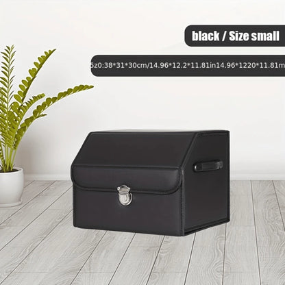 1pc Car Trunk Storage Box, High-Grade Material, Foldable Car Storage Box, Car Interior Supplies