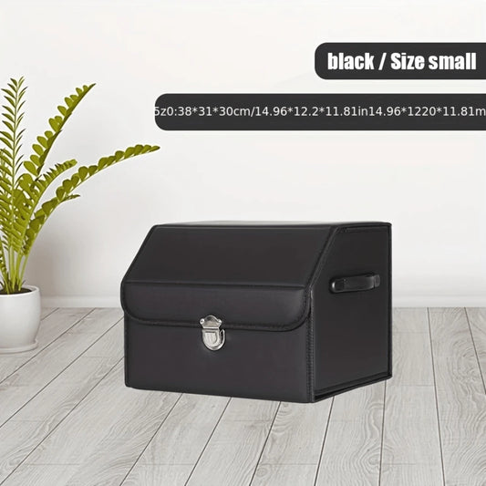 1pc Car Trunk Storage Box, High-Grade Material, Foldable Car Storage Box, Car Interior Supplies