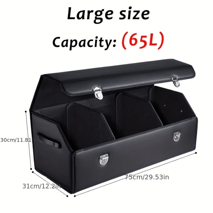1pc Car Trunk Storage Box, High-Grade Material, Foldable Car Storage Box, Car Interior Supplies