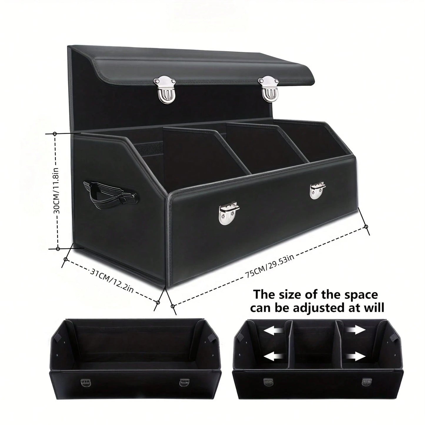 1pc Car Trunk Storage Box, High-Grade Material, Foldable Car Storage Box, Car Interior Supplies