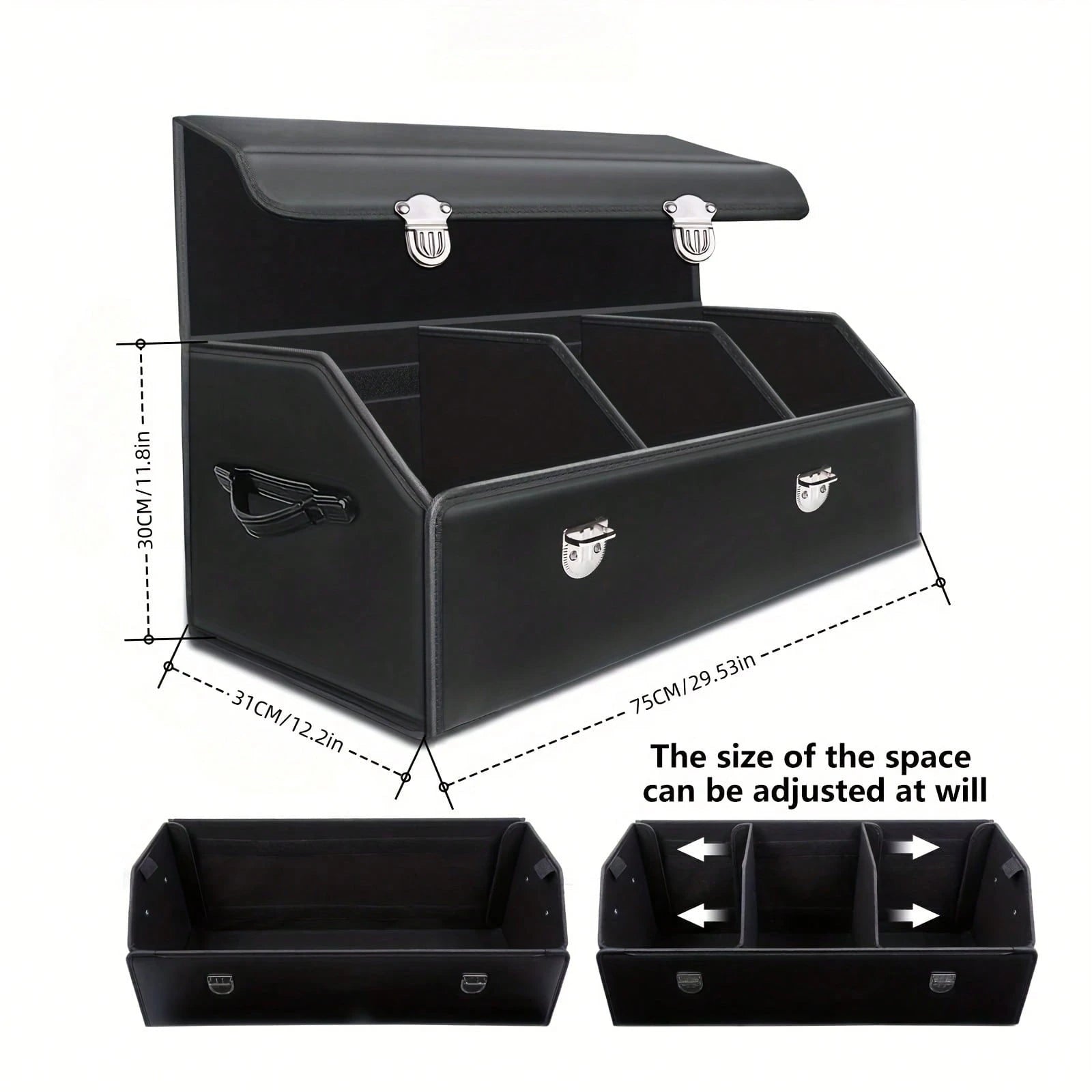 1pc Car Trunk Storage Box, High-Grade Material, Foldable Car Storage Box, Car Interior Supplies